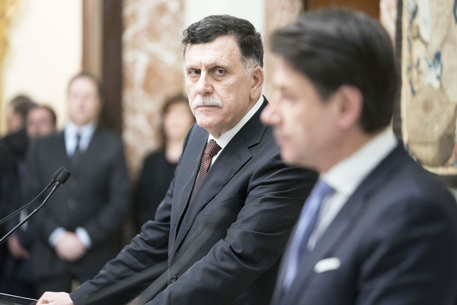 Il presidente Conte e il presidente al Serraj