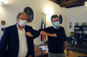 Trento: il sindaco uscente Andreatta e Franco Ianeselli. Foto Zotta