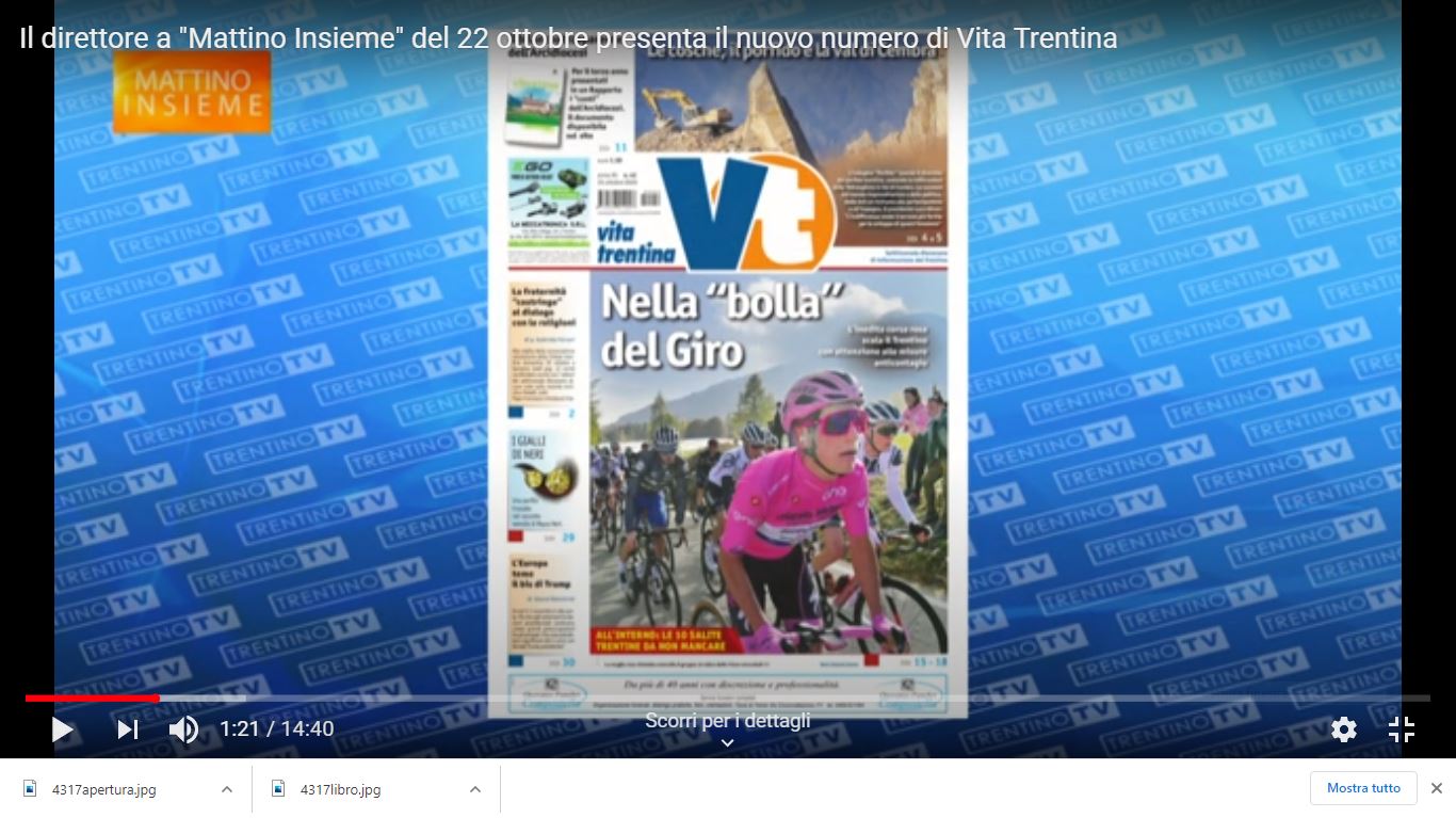 Il direttore a "Mattino Insieme" del 22 ottobre presenta il nuovo numero di Vita Trentina